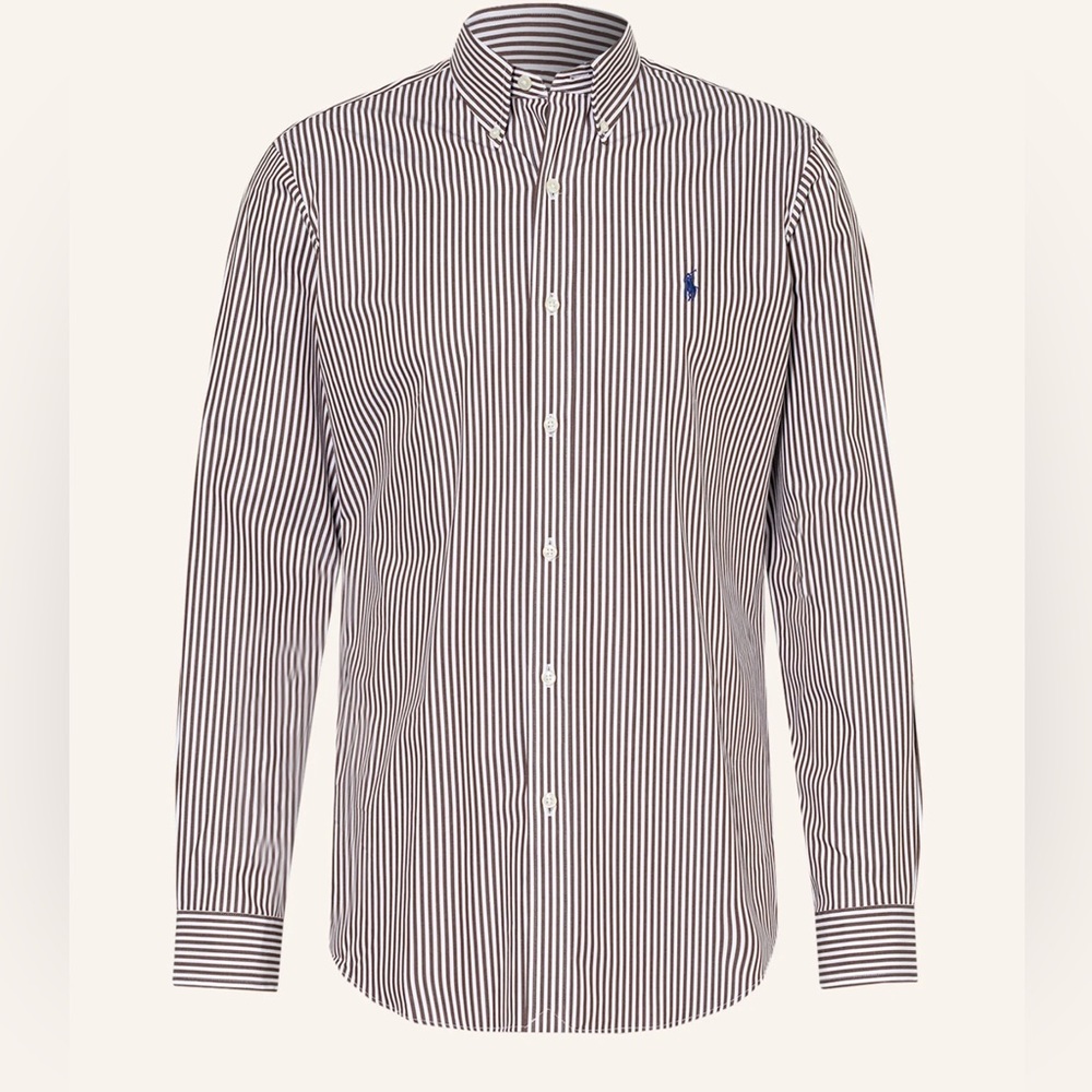Ralph Lauren Striped Black and White Long Sleeve Button Up